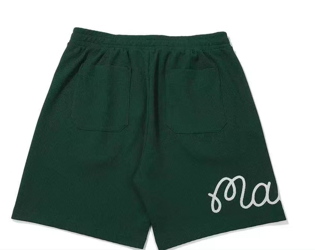 Malbon men's white golf shorts elastic waistband