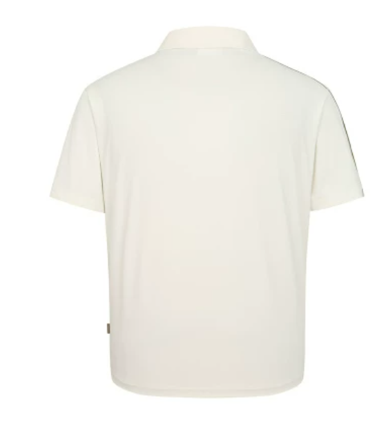 Malbon men's Breathable Casual Athletic Golf Polo in White, back view