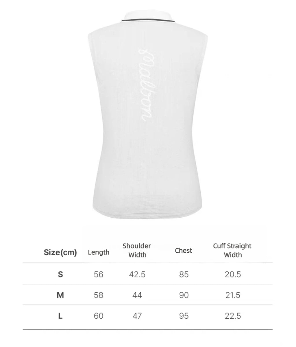 Malbon women's Slim Fit Collared V-Neck Golf Vest in Pink, size chart