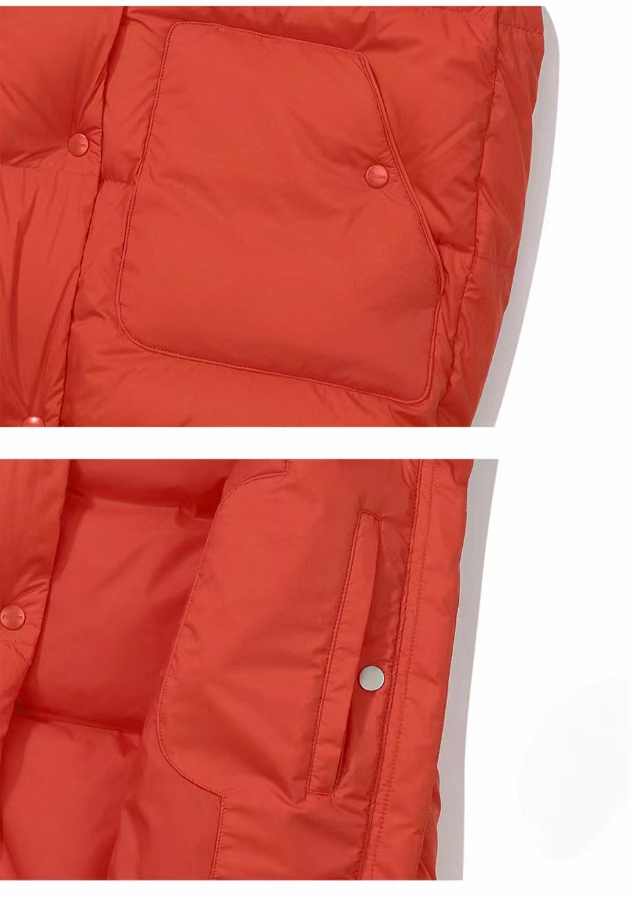 Malbon Golf Women’s Lightweight Thermal Down Vest orange pocket detail