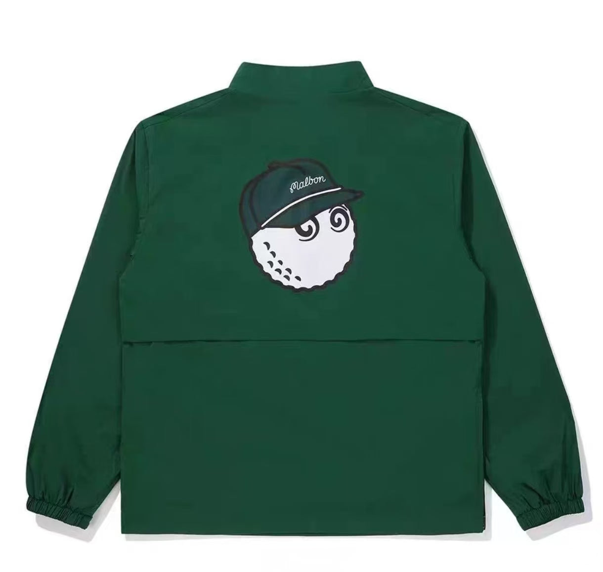 Malbon Golf Men’s Quick-Dry Stand Collar Half-Zip Pullover green back view