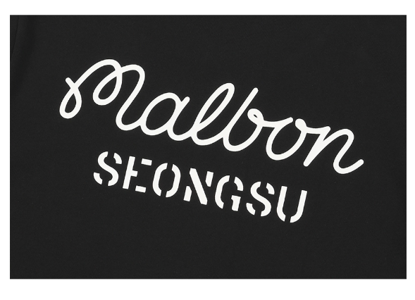 Malbon black T-shirt SEONGSU back graphic detail