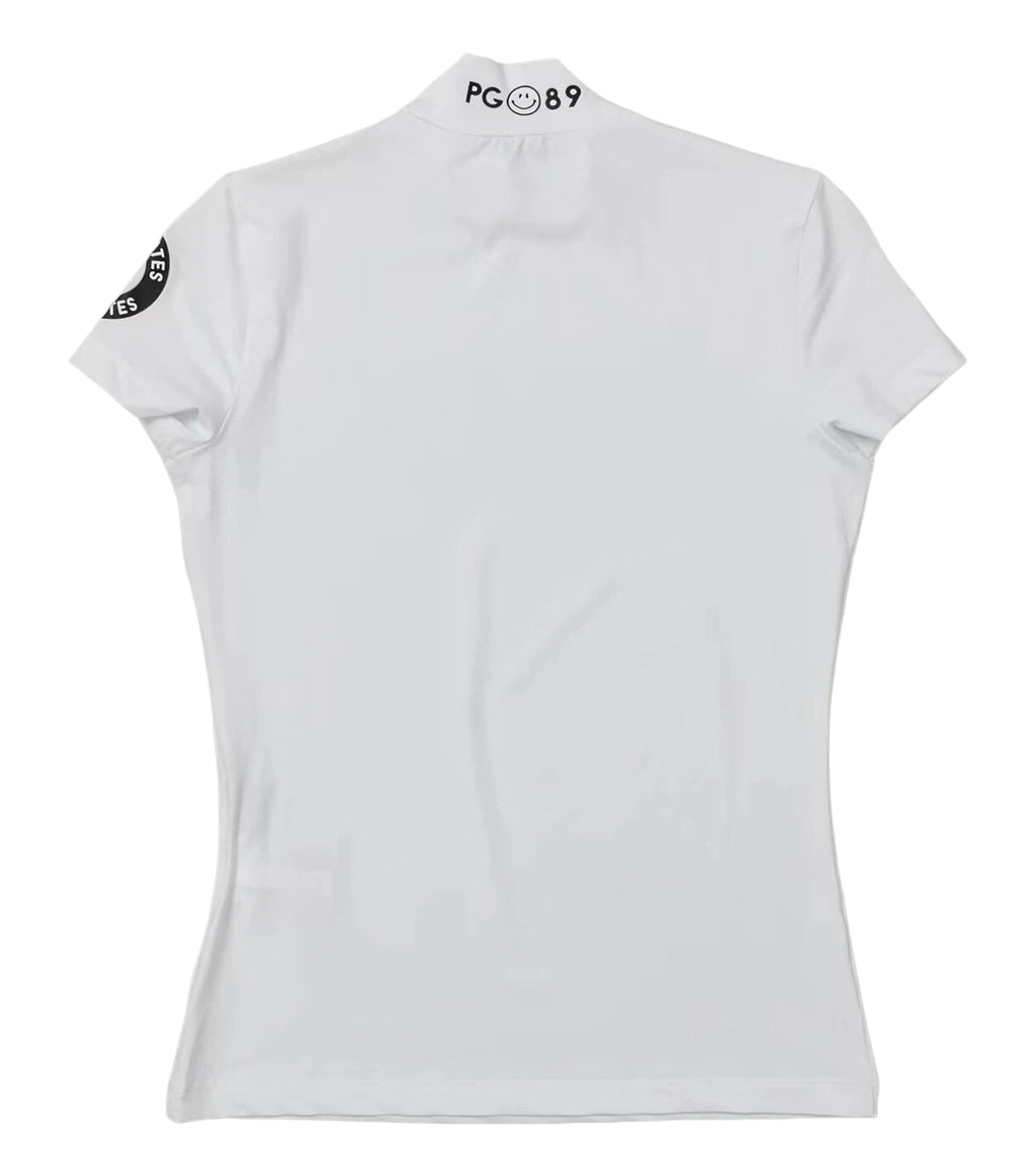 Women’s Summer Ice Silk Breathable Quick-Dry Polo Shirt in White - product view