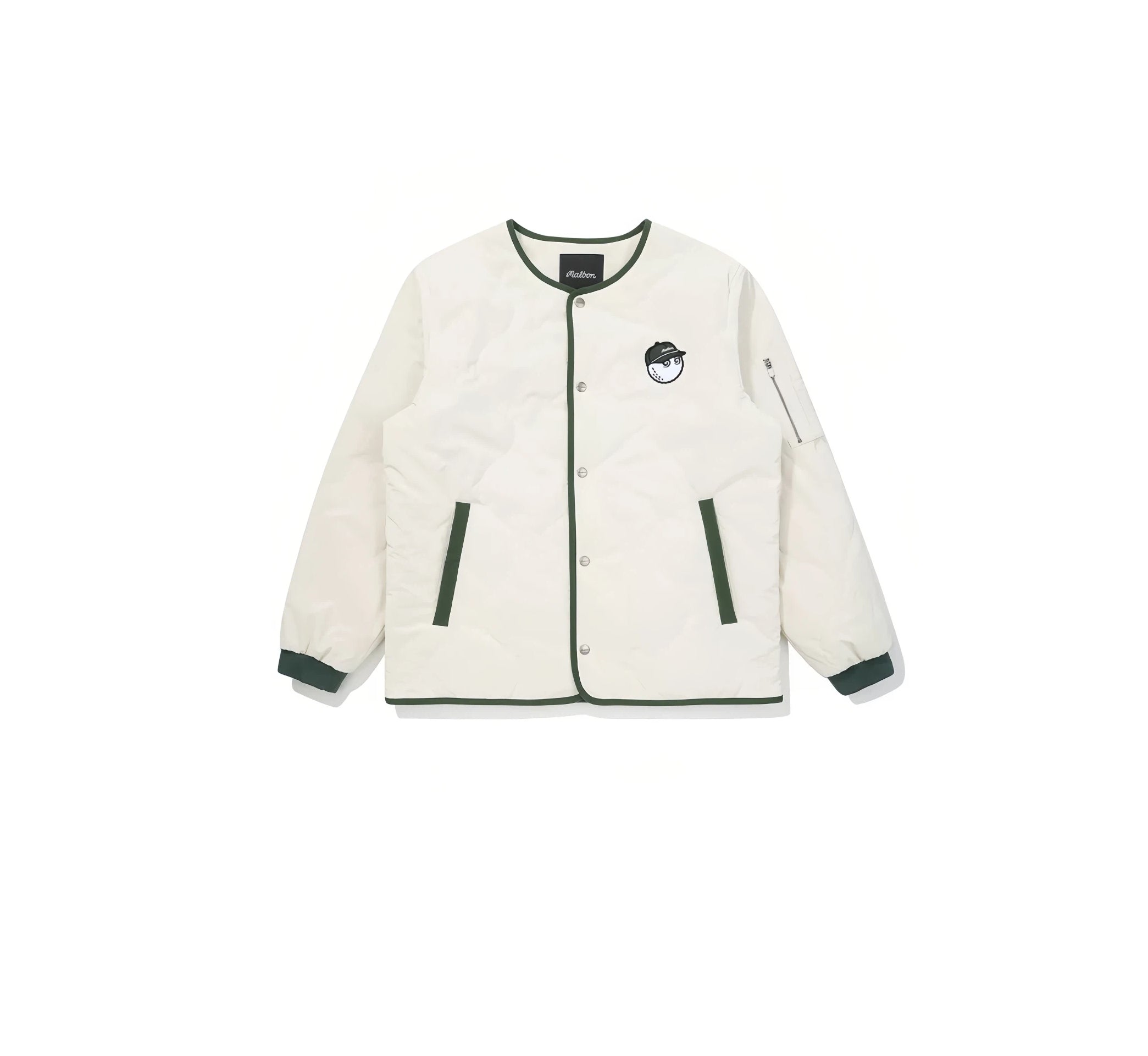 Malbon men padded jacket front view full-zip
