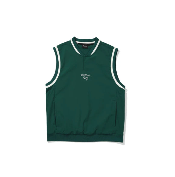 Malbon men golf vest front view full-zip