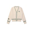 Malbon women knit sweater jacket in beige front view