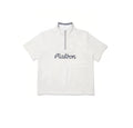 Malbon men half-zip stand collar golf polo in black front view