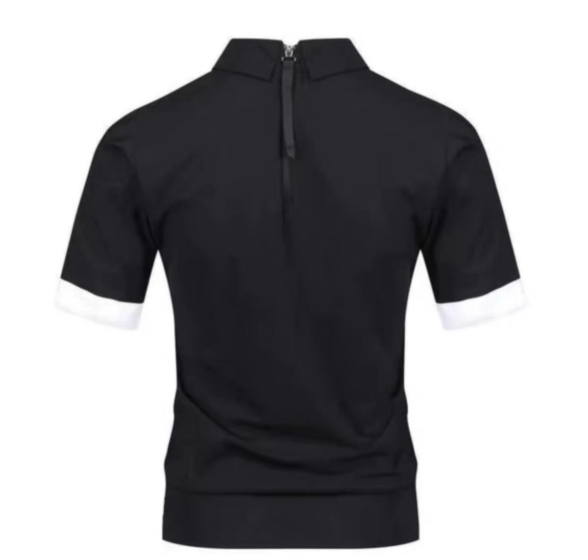 Golep Women’s Summer Quick-Dry Sun Protection Zip Slim Golf Shirt in Black - product view