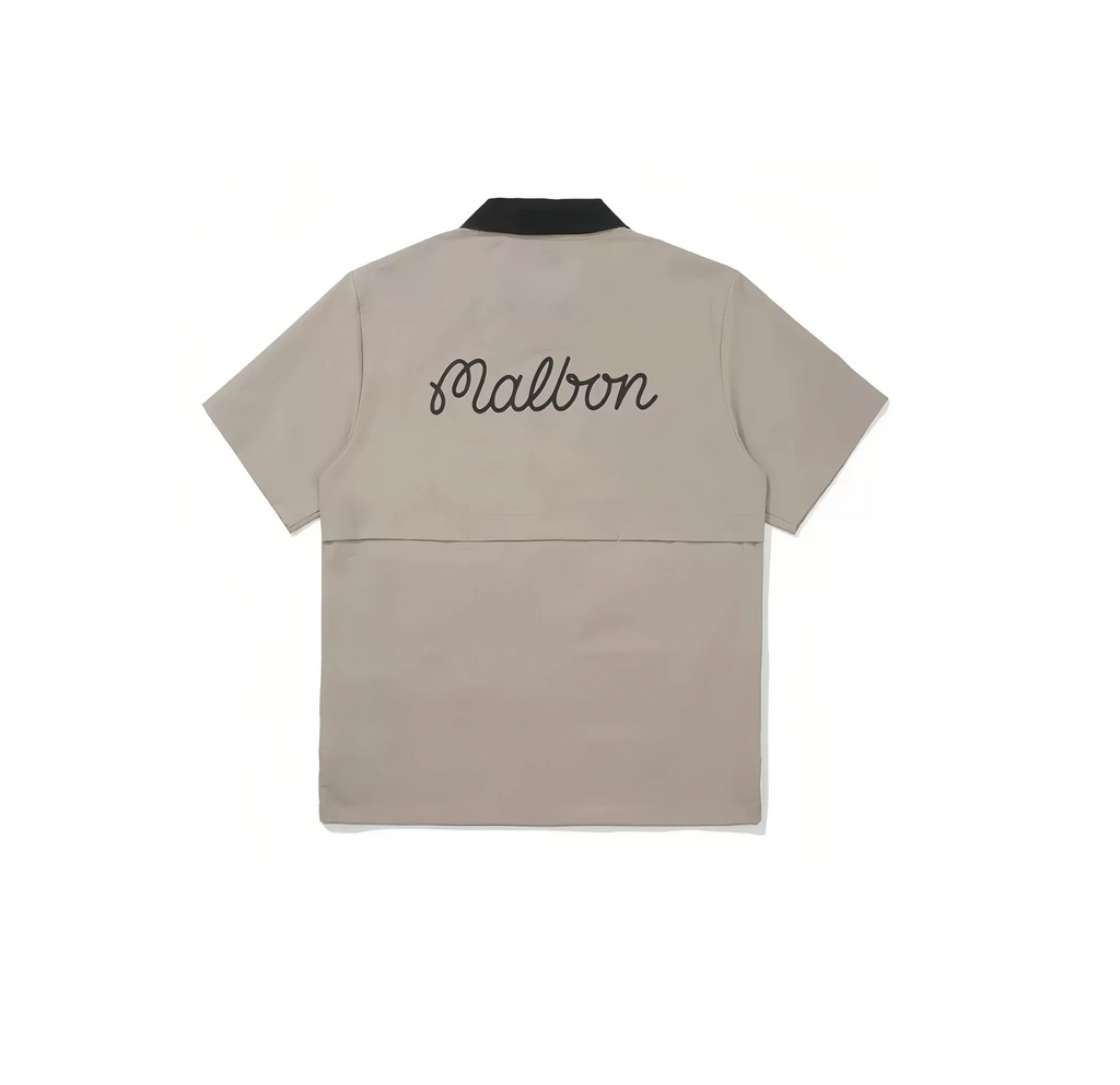 Malbon Men Golf Polo Shirt Breathable Quick Dry Tee 2025 Khaki back view