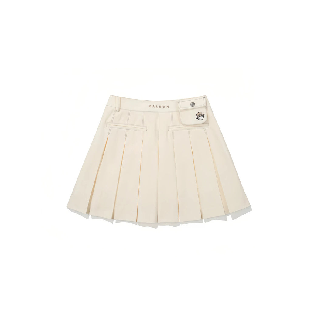 Malbon women golf skort beige colour styled view