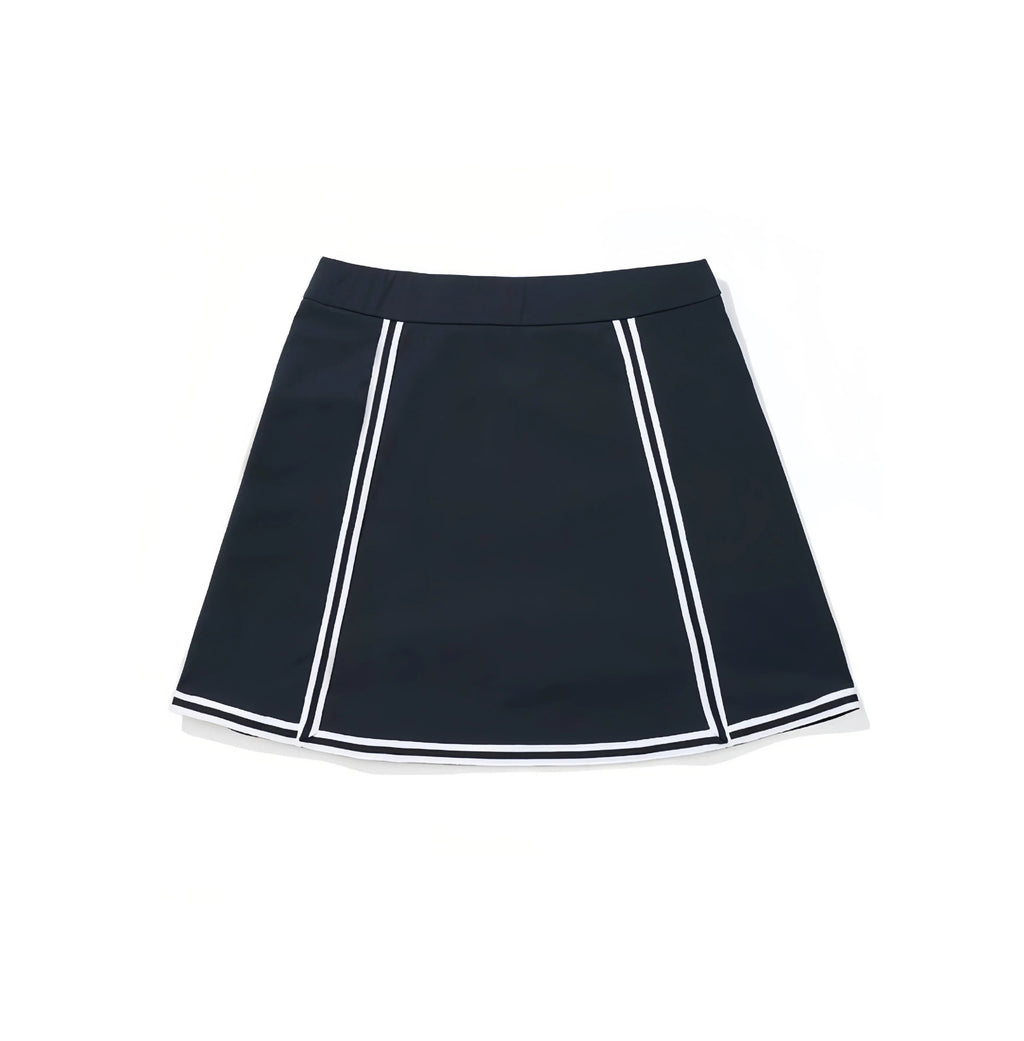 Malbon women's golf skort with built-in shorts — close-up detail