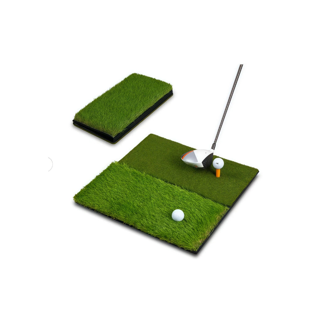 Home golf hitting mat side profile showing EVA TPR shock-absorbing base