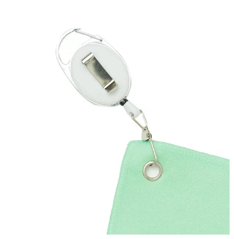 Pivvee Mint Green Microfiber Golf Towel — close-up of microfiber pile