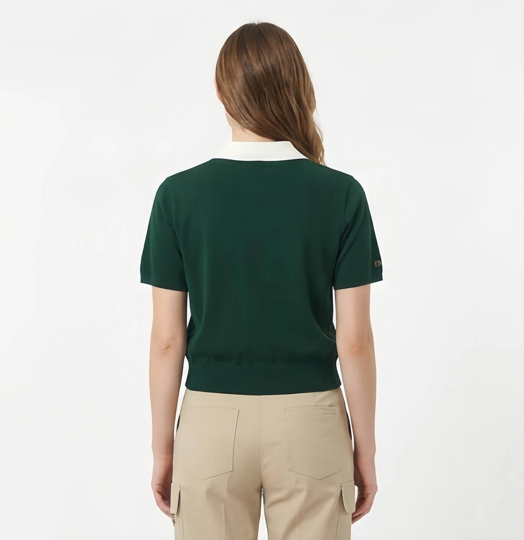 Malbon Women Golf Polo Shirt Knit Casual Tee 2025