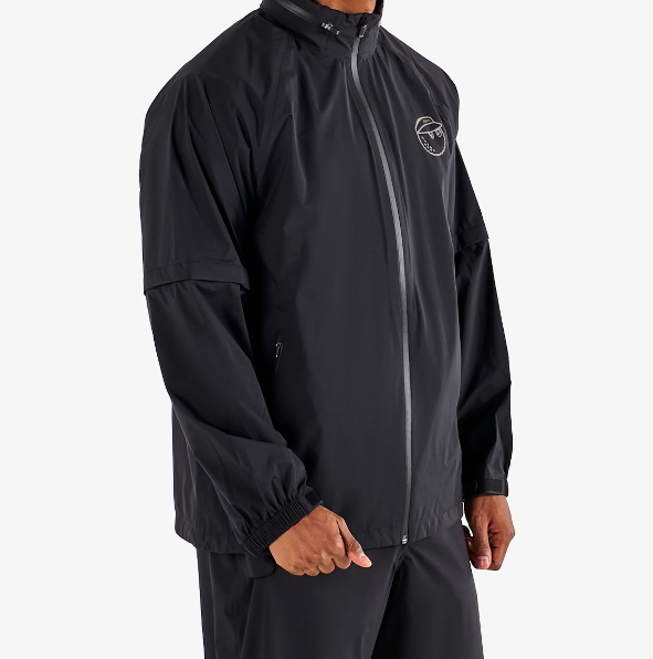 Malbon Studio Seoul Rain Jacket Black golf rain jacket front view