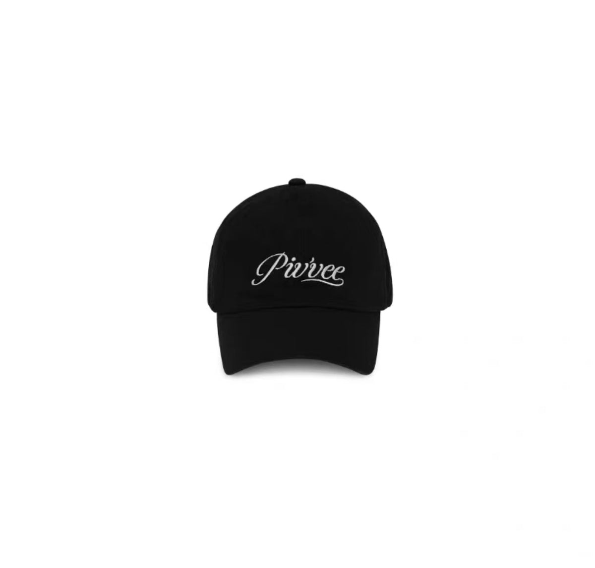 Pivvee women’s SS25 logo golf cap in Black, front view
