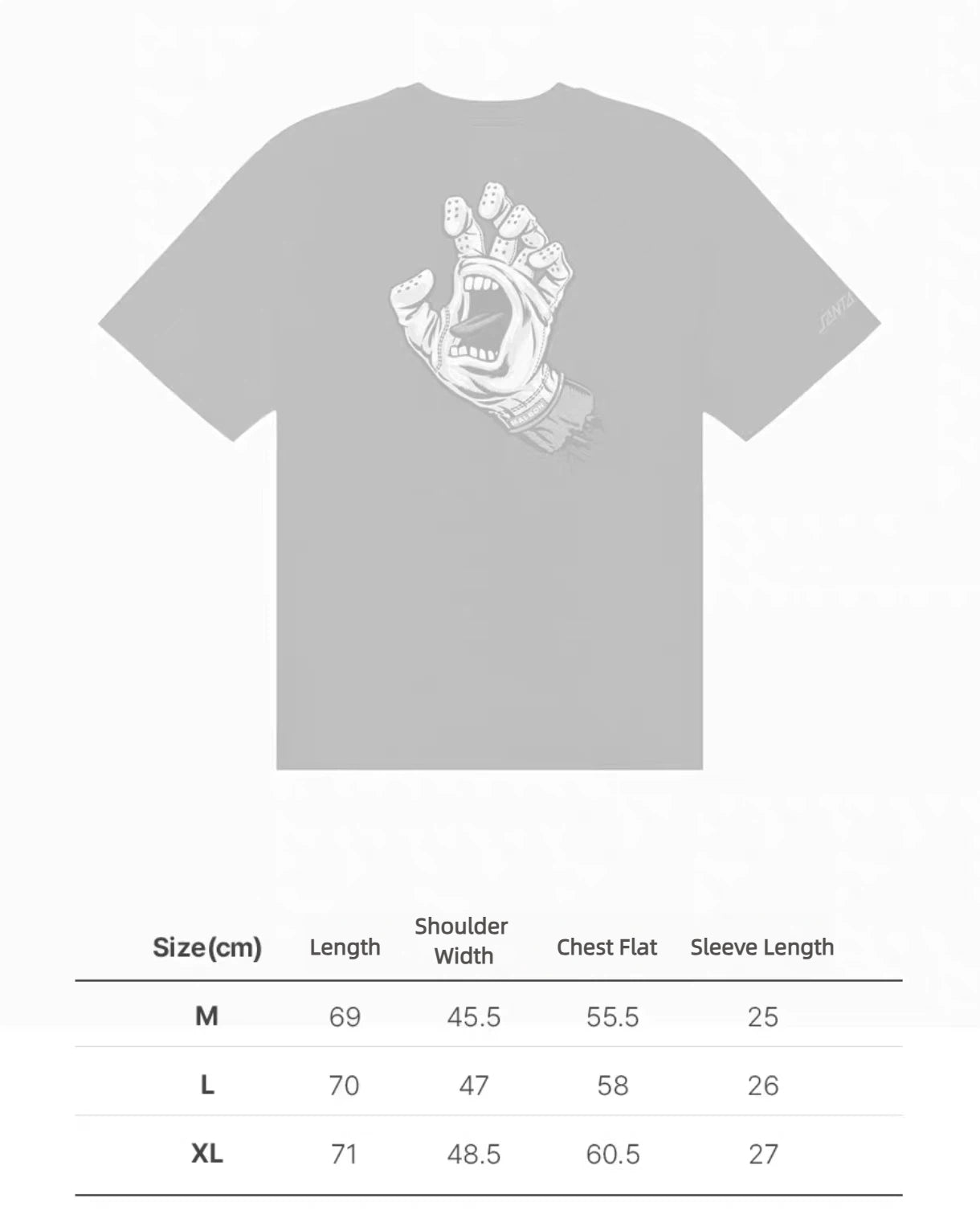 Malbon men's quick-dry T-shirt size chart for black