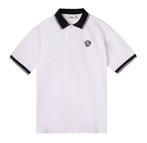 Devereux men’s White letter-print golf polo front product view