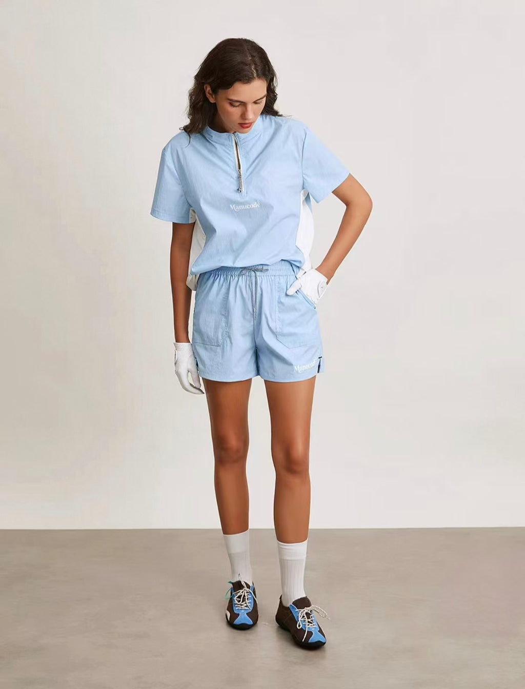 Manucode Women’s Autumn Water-Resistant Graphic Zip Golf Set in Blue - product view