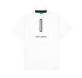 Malbon men's quarter-zip golf polo shirt in White, front view