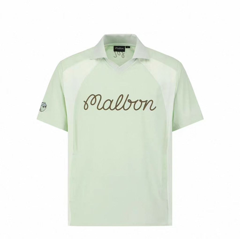 Malbon women's lightweight colour-block golf polo in Mint Green - image 1