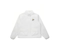 Malbon women hooded golf windbreaker in beige front view