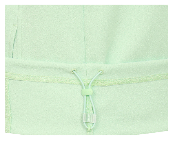 Malbon women's Loose Fit Quarter-Zip Casual Golf Shirt in Mint Green, lifestyle view