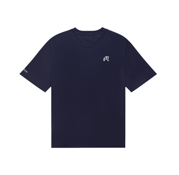 Malbon unisex navy crewneck training T-shirt front view