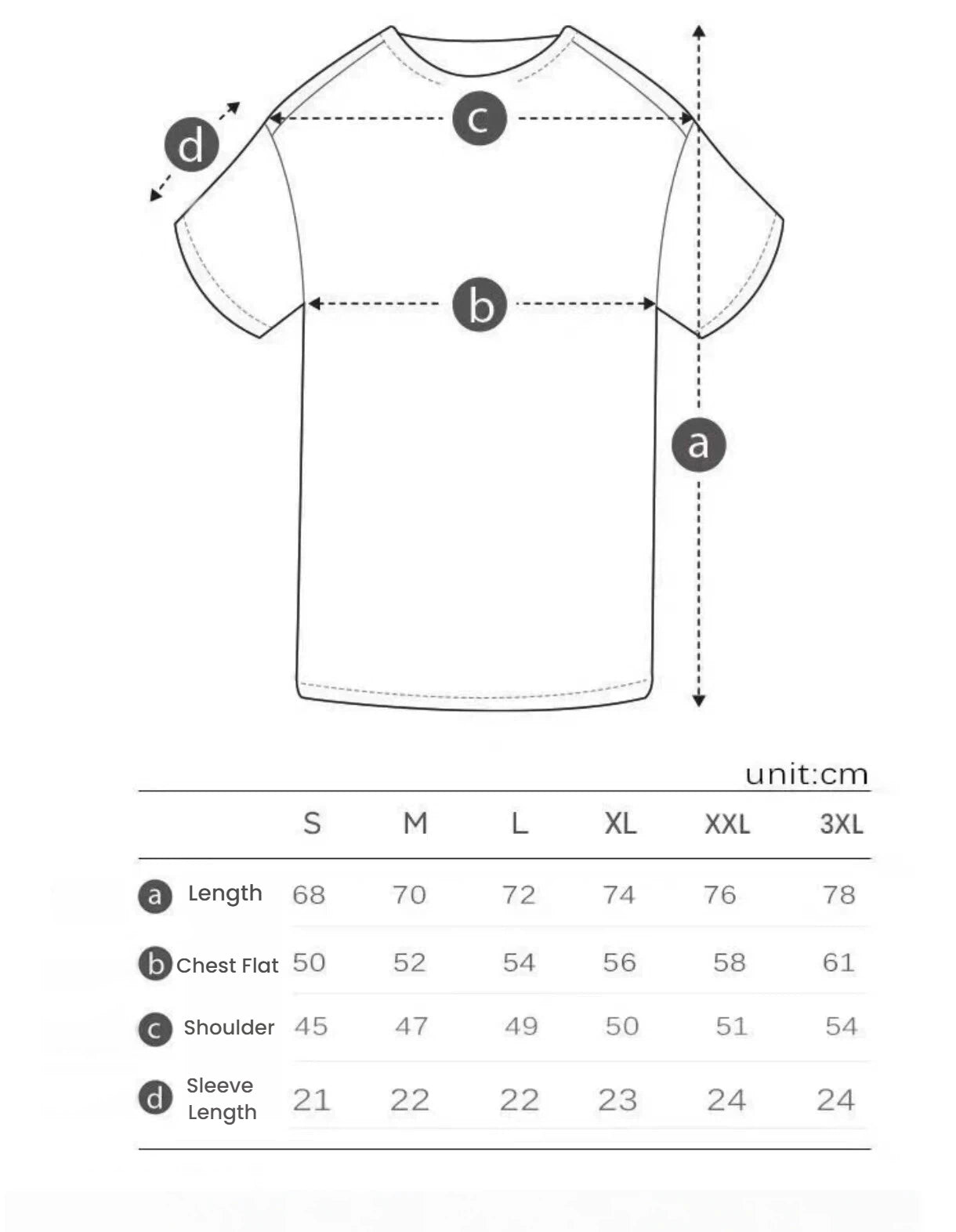 Golden Bear Black graphic golf T-shirt size chart