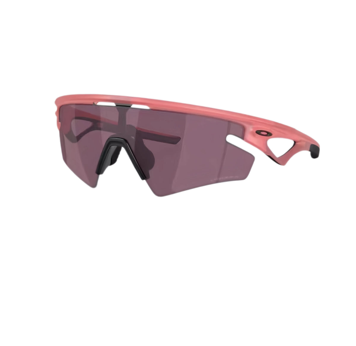 Oakley Sphaera Strike sunglasses with coral frame and dark rose shield lens