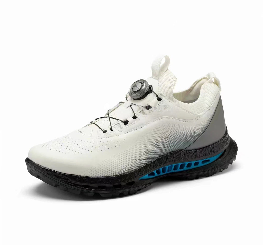 men’s 2026 cushioned golf shoes in White & Black, side profile