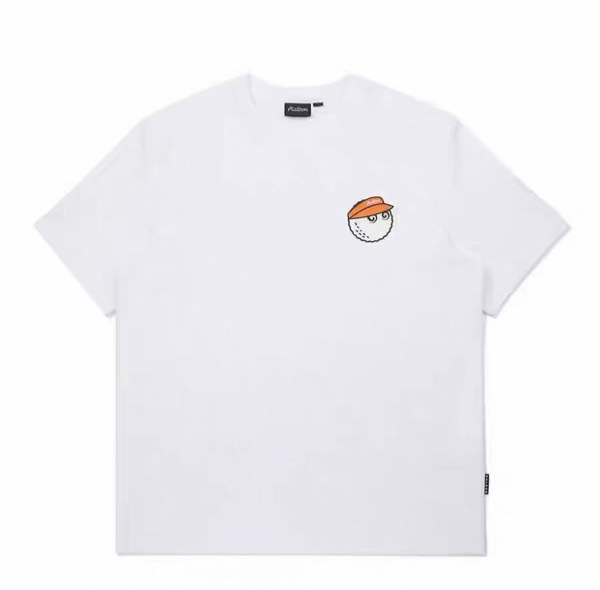 Malbon unisex casual athletic graphic golf T-shirt in White, front view