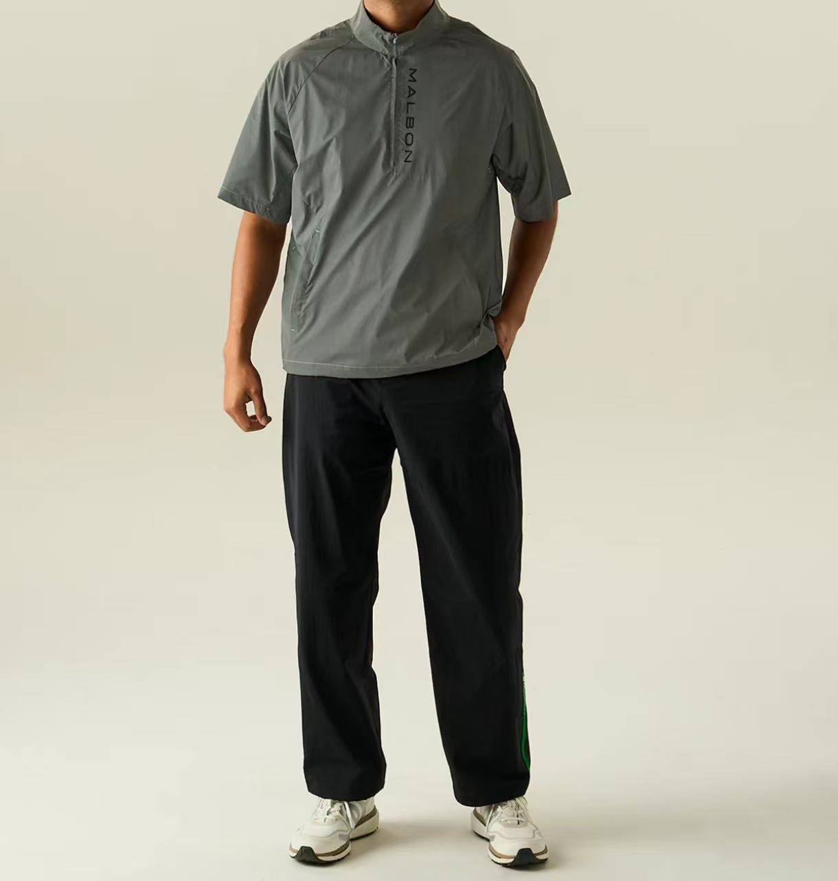 Malbon Golf Men’s Short Sleeve Half-Zip Windproof Jacket