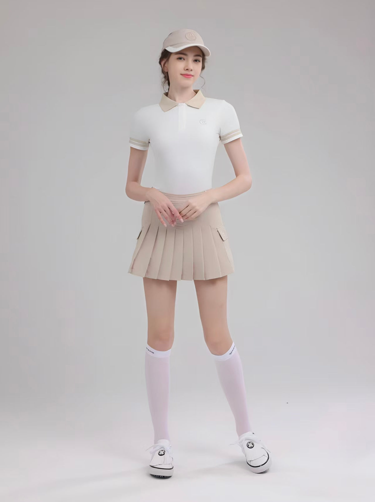Women’s Summer Quick-Dry Golf Tennis Shirt Skirt Set - product view