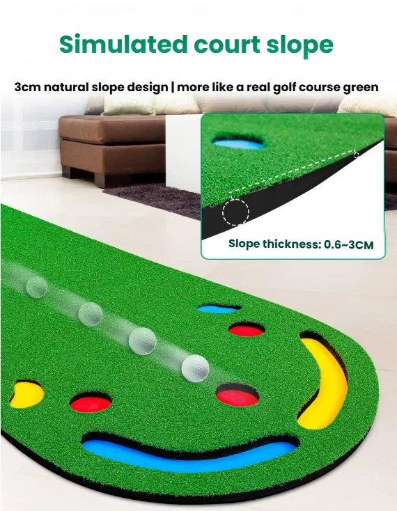 PGM Golf Putting Green Mat Indoor Outdoor Home Practice Trainer