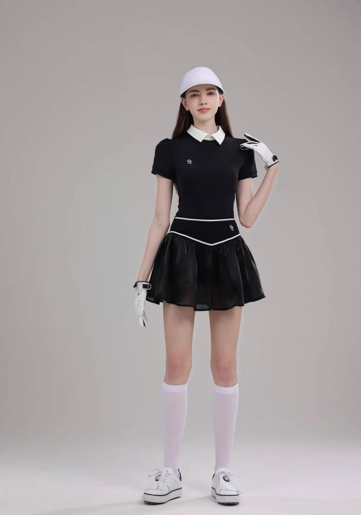Women’s Breathable Quick-Dry Golf Tennis Shirt Skirt Set - product view