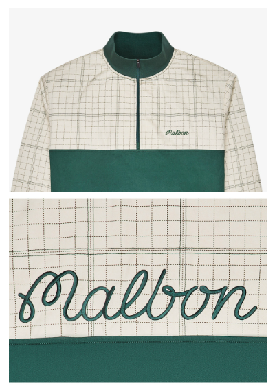 Malbon Golf Men’s Stand Collar Signature Pullover Sweatshirt