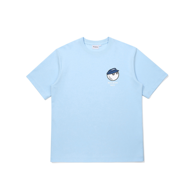 Malbon Dosan 645-1 Heavyweight Golf T-Shirt Blue front view