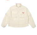 Malbon Women's Convertible Lightweight Golf Jacket Beige lightweight golf jacket front view