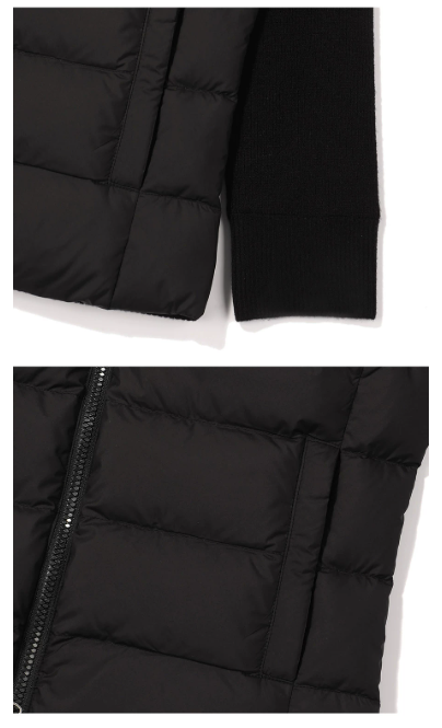 Malbon Women's Knit Down Golf Jacket Black golf jacket front view