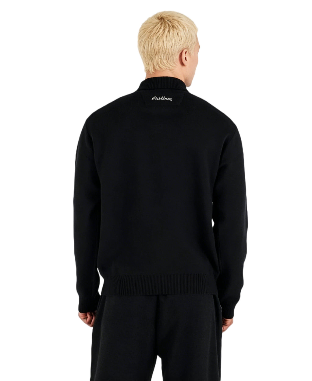 Malbon Studio Seoul Buckets Polo Sweater Black golf sweater front view