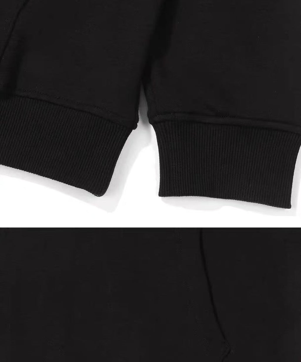 Malbon Men's Athletic Fleece Golf Hoodie Black golf hoodie model-wearing view