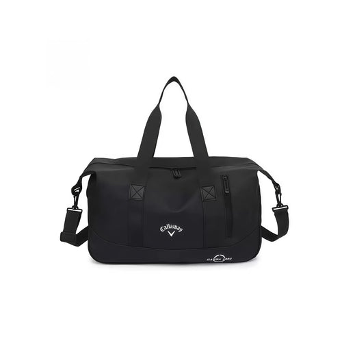 All-black Callaway Sport Hanba 1984 duffel bag featuring minimalist design, durable construction, and subtle white logo. Perfect for men and women seeking style and function.
