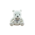 White cartoon plush bear golf headcover featuring embroidered Callaway logo and decorative bow tie, compatible with driver and fairway woods for stylish protection and anti-scratch durability.