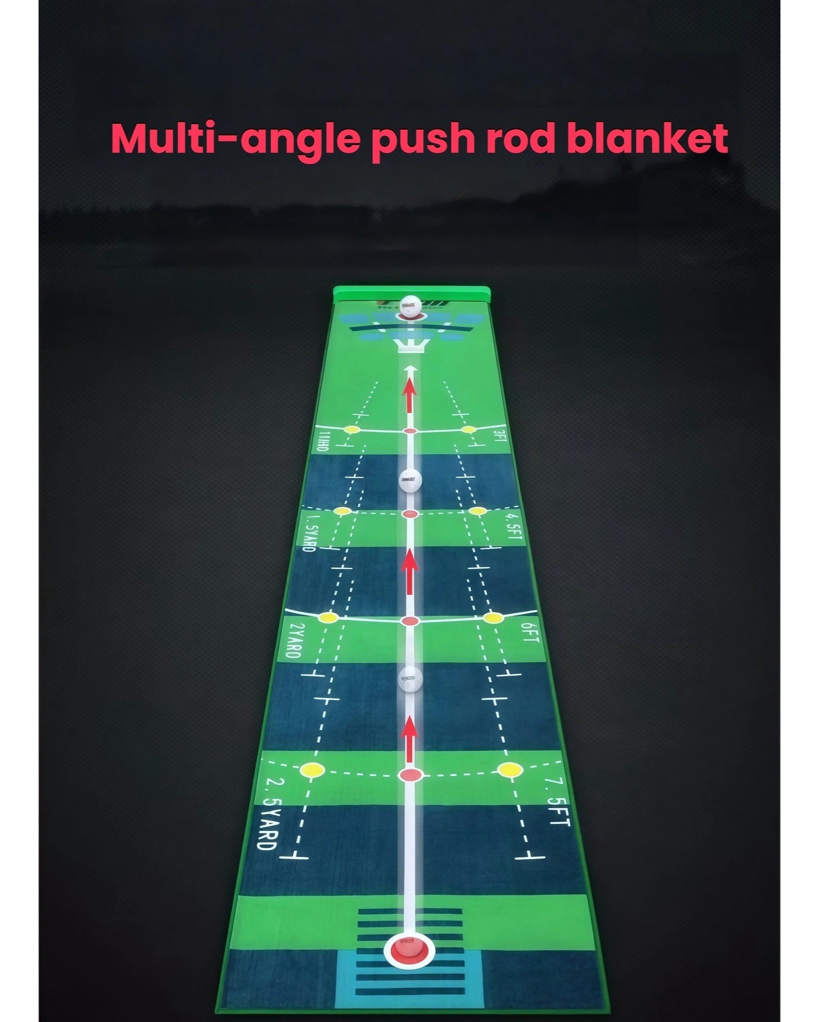 PGM putting mat ball-stop baffle and alignment line for accurate lag putting practice