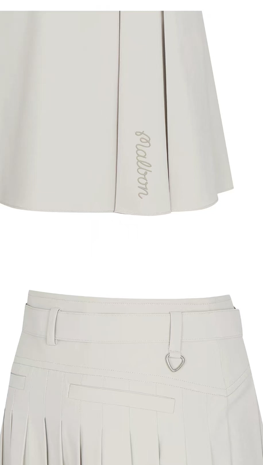 Malbon Studio Seoul Belted Skirt Grey golf skirt detail view