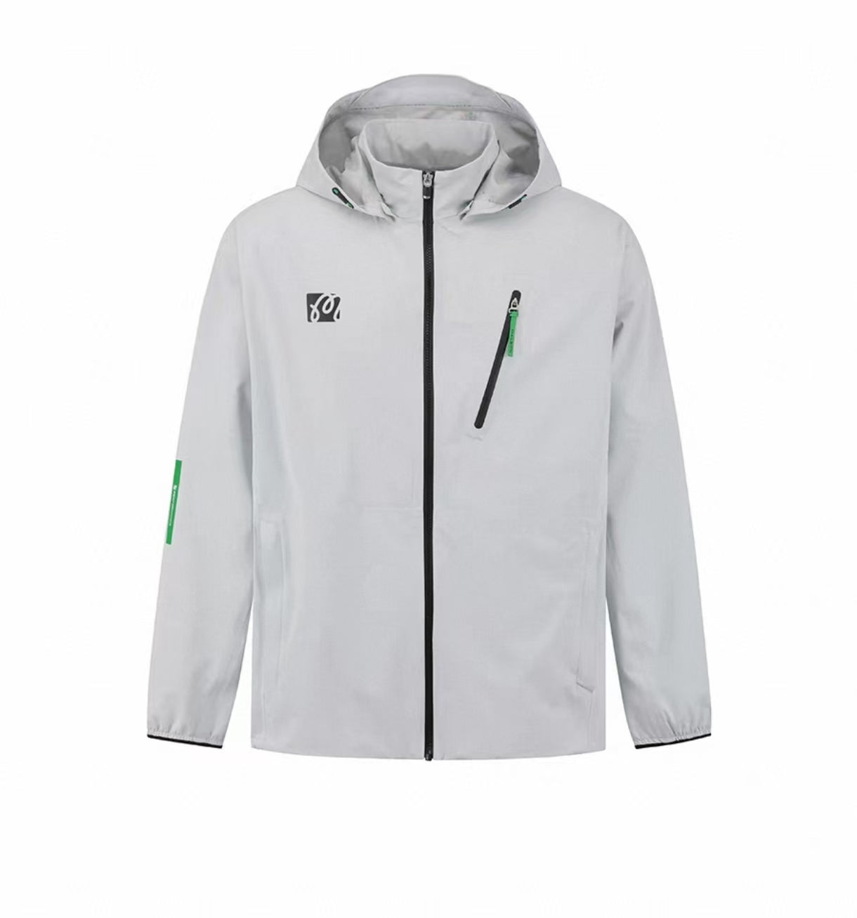 Malbon Studio Seoul 3-Layer Tech Men's Jacket Light Grey technical golf jacket front view