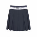 Malbon Studio Seoul Logo Banding Pleated Skirt Navy Blue pleated golf skirt detail view