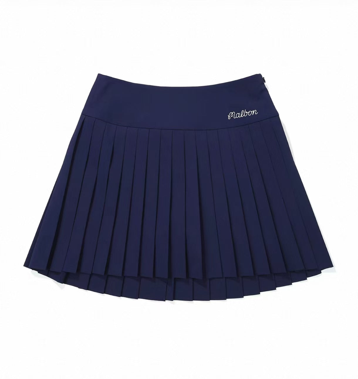Malbon Women's Pleated A-Line Golf Skort With Shorts Navy Blue golf skort detail view