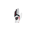 TaylorMade RBZ M13734 men's golf glove for left hand, featuring a white premium synthetic leather body with black and red performance accents and logo branding.
